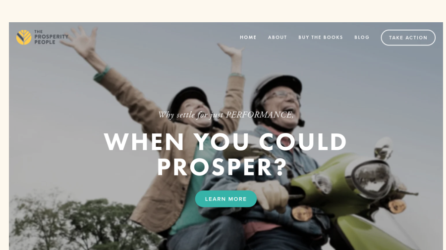 Screenshot of the The Prosperity People website