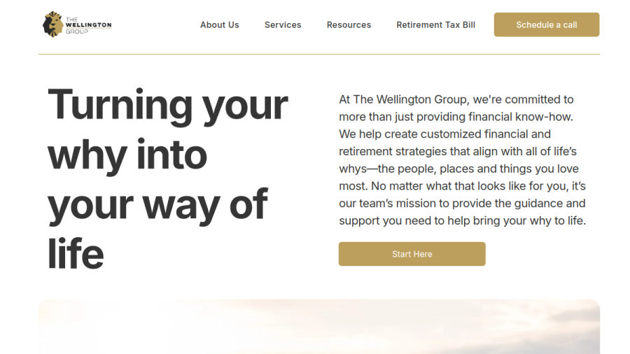 Screenshot of the The Wellington Grp LLC website