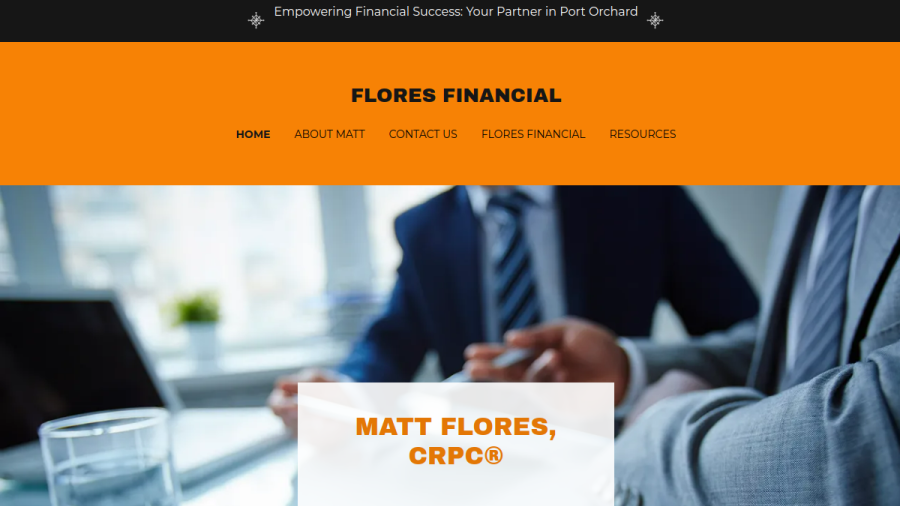 Screenshot of the Exodus Wealth, LLC website