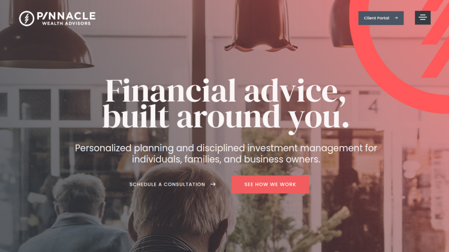 Screenshot of the Pinnacle Wealth Advisors website