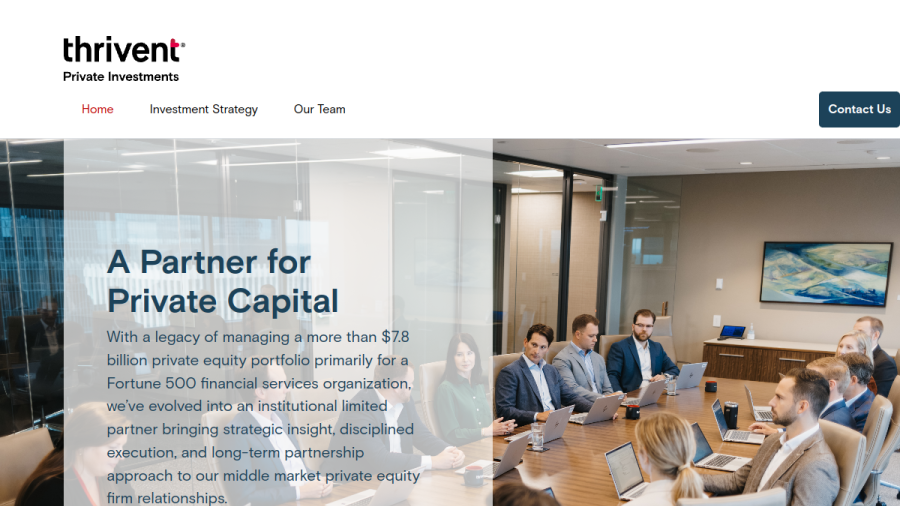 Screenshot of the Thrivent Private Investments website