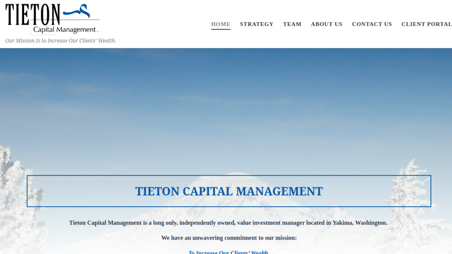 Screenshot of the Tieton Capital Management website