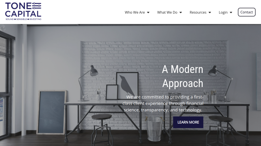 Screenshot of the Tone Capital, LLC website