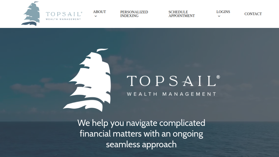 Screenshot of the Topsail Wealth Management LLC website