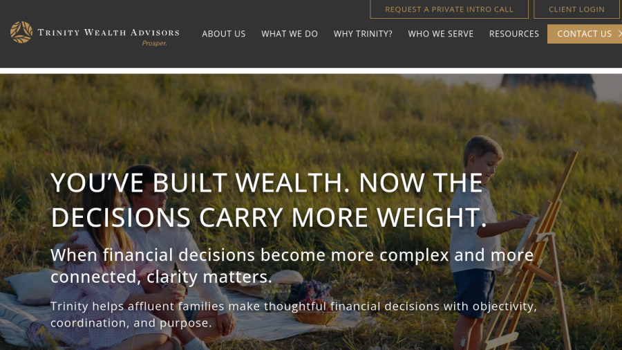 Screenshot of the Trinity Wealth Advisors LLC website