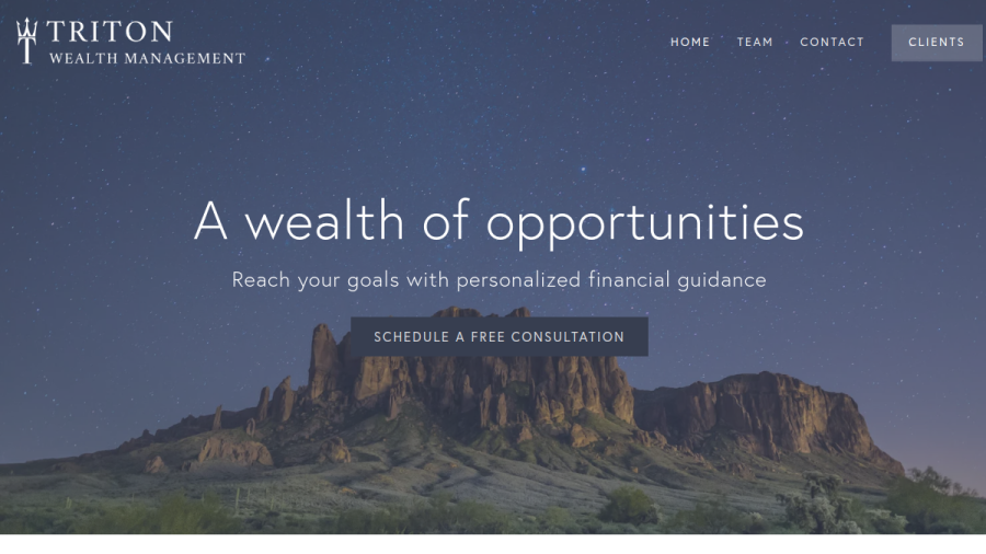 Screenshot of the Triton Wealth Management, Pllc website