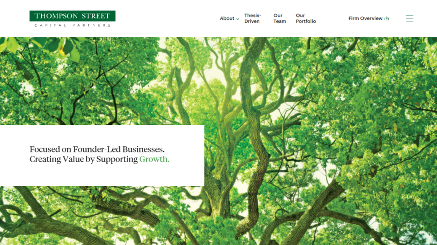 Screenshot of the Thompson Street Capital Manager LLC website