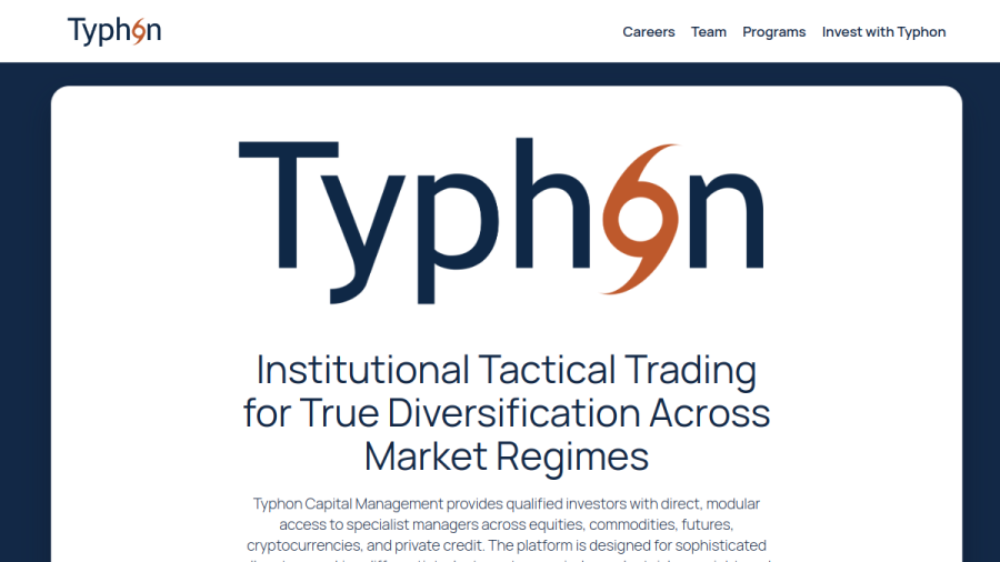 Screenshot of the Typhon Advisors, LLC website