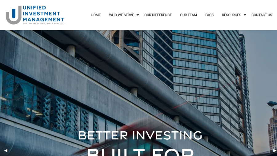 Screenshot of the Unified Investment Management website