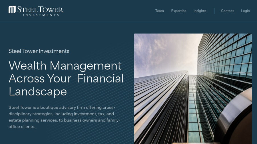 Screenshot of the Steel Tower Investments website