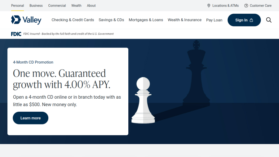 Screenshot of the Valley Wealth Managers, INC. website