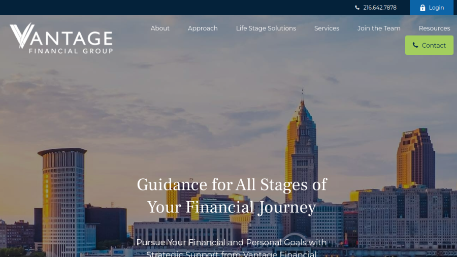 Screenshot of the Vantage Financial Group, INC. website