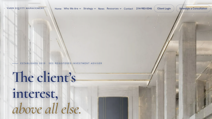 Screenshot of the Vann Equity Management LLC website