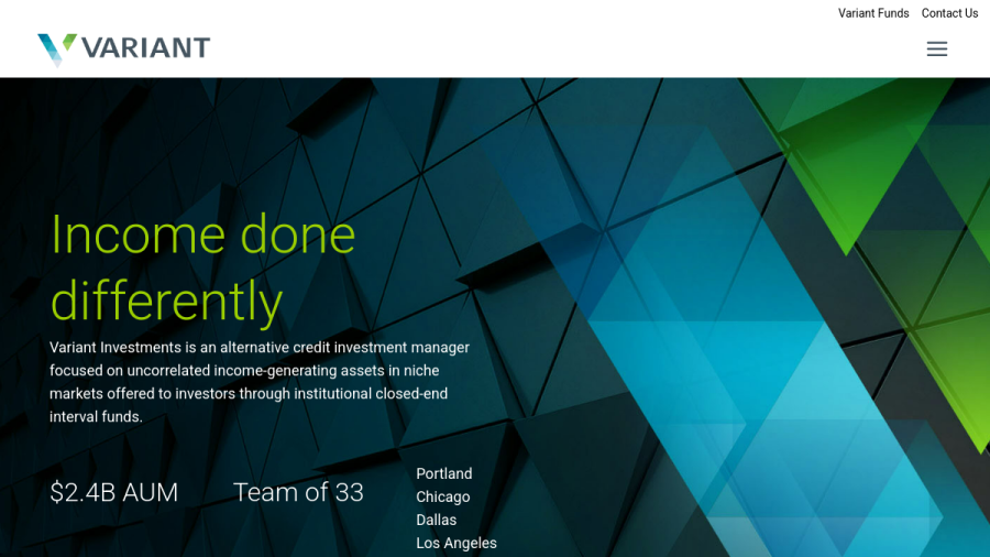 Screenshot of the Variant Investments website