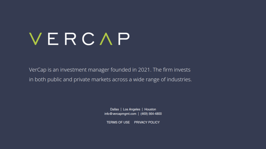 Screenshot of the Vercap Management LLC website