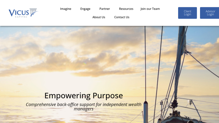 Screenshot of the Vicus Capital, INC. website