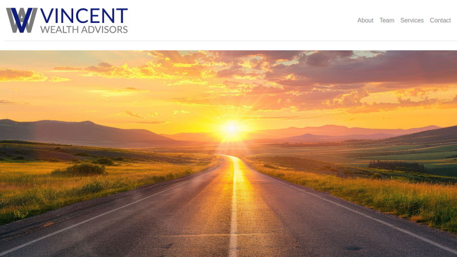 Screenshot of the Vincent Wealth Advisors LLC website