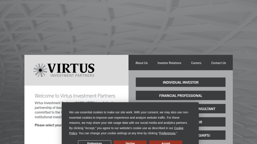 Screenshot of the Nfj Investment Group, LLC website