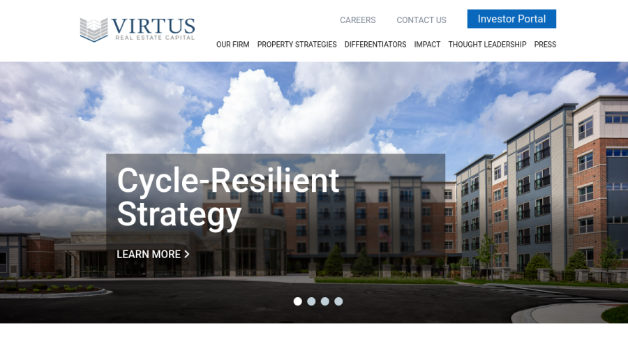 Screenshot of the Virtus Real Estate LLC website