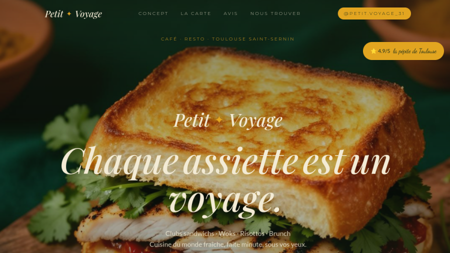 Site web créé pour Voyage en Assiette