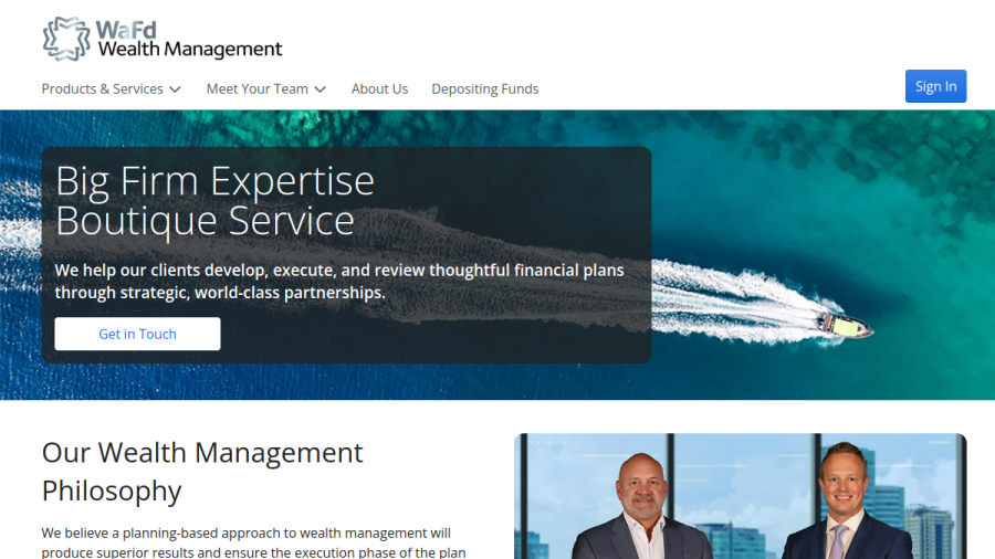 Screenshot of the Wafd Wealth, INC website