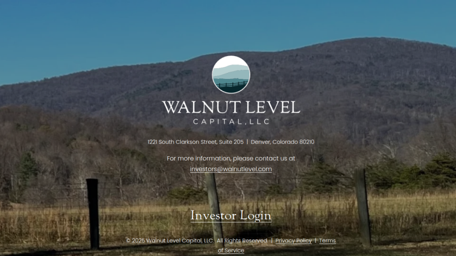 Screenshot of the Walnut Level Capital LLC website