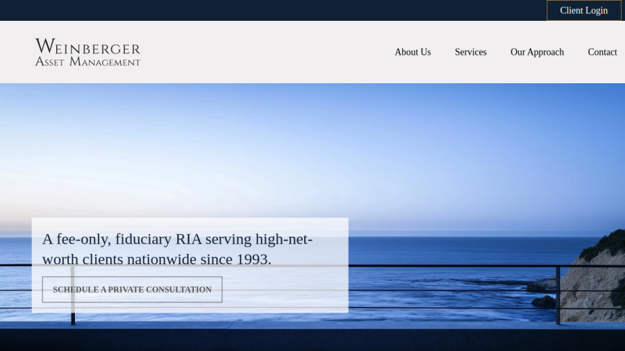 Screenshot of the Weinberger Asset Management, INC website