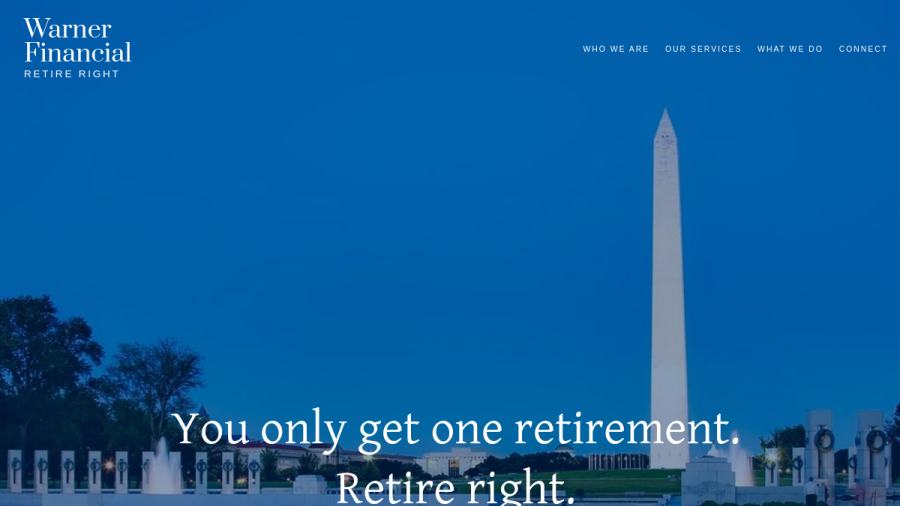 Screenshot of the Warner Financial, INC website