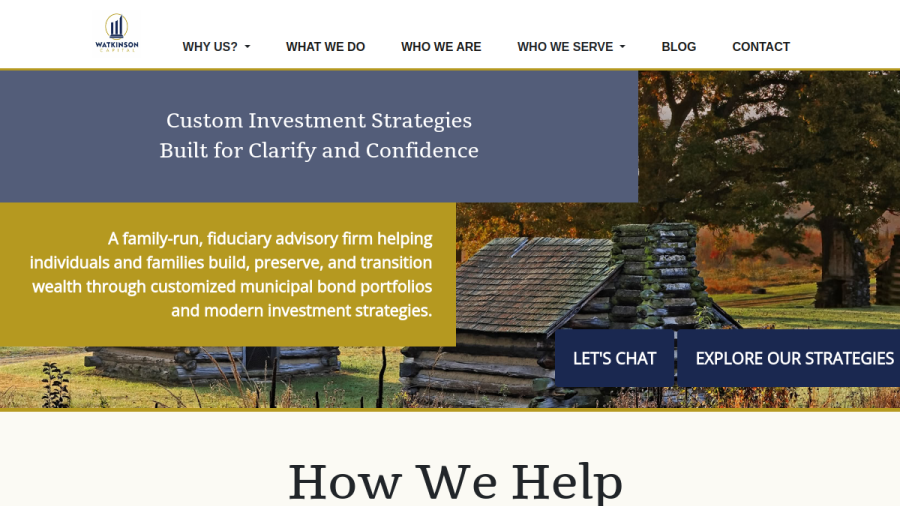 Screenshot of the Watkinson Capital Advisors LLC website