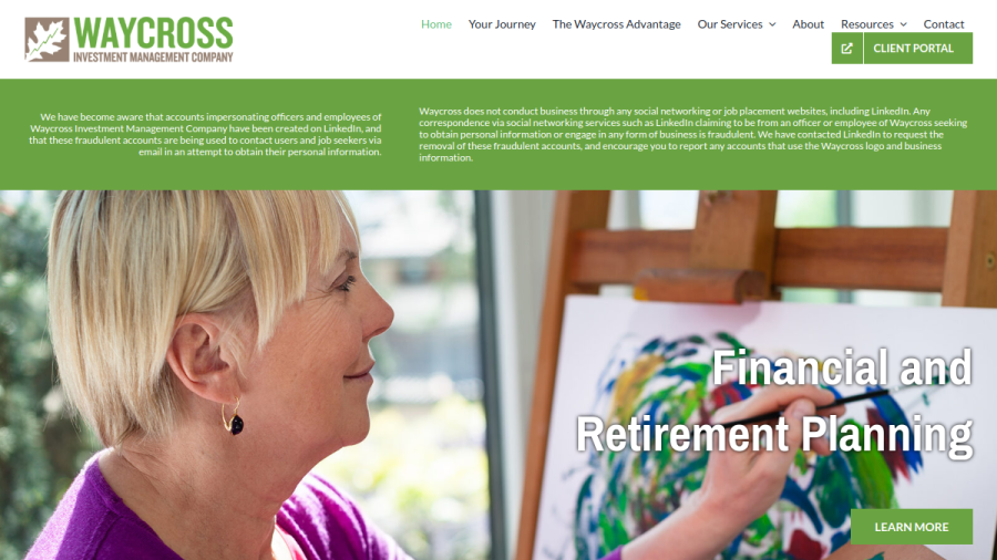 Screenshot of the Waycross Investment Management Co website