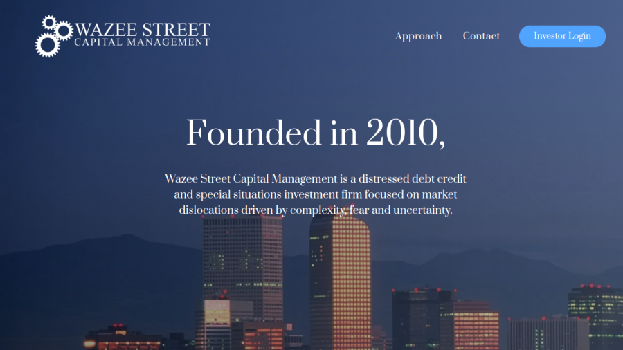 Screenshot of the Wazee Street Capital Management LLC website