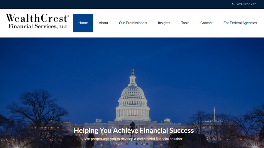 Screenshot of the Wealthcrest Financial Services, LLC website