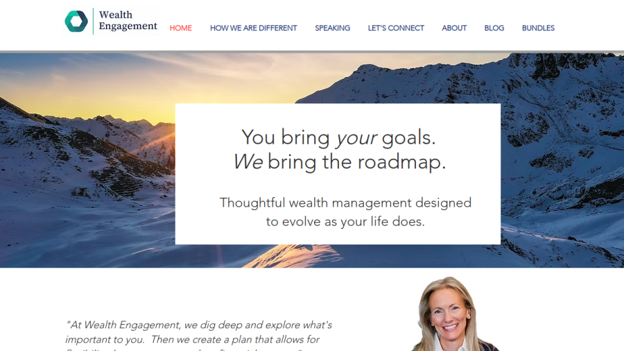 Screenshot of the Wealth Engagement website