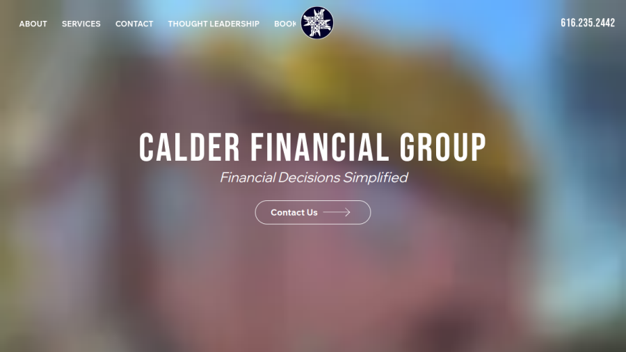 Screenshot of the Calder Financial Group website