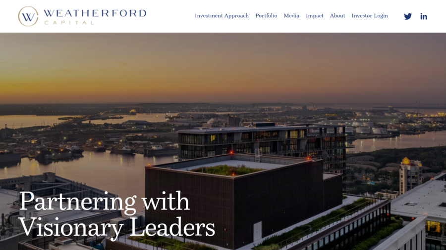 Screenshot of the Weatherford Capital Management website