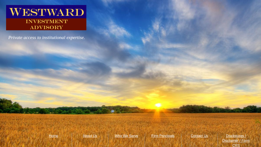 Screenshot of the Westward Investment Advisory website