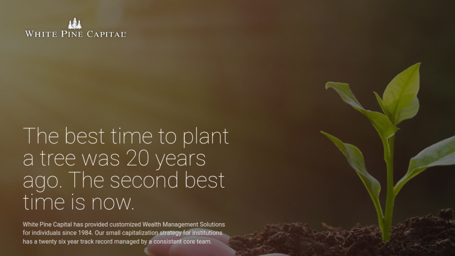 Screenshot of the White Pine Capital LLC website