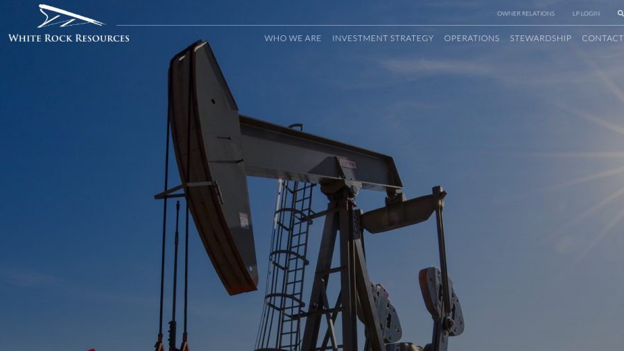 Screenshot of the White Rock Oil & Gas Holdings, LLC website