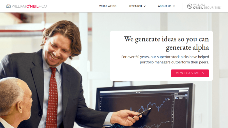 Screenshot of the William O'Neil + Company website