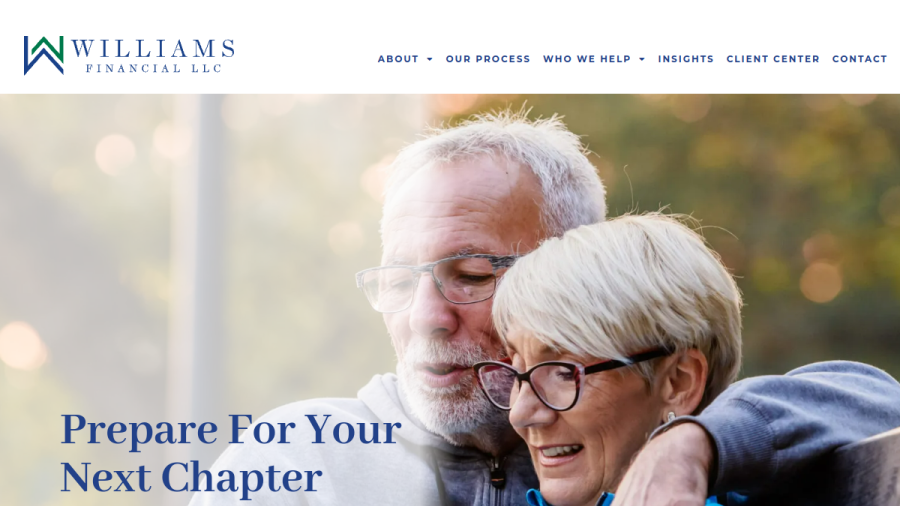 Screenshot of the Williams Financial, LLC website