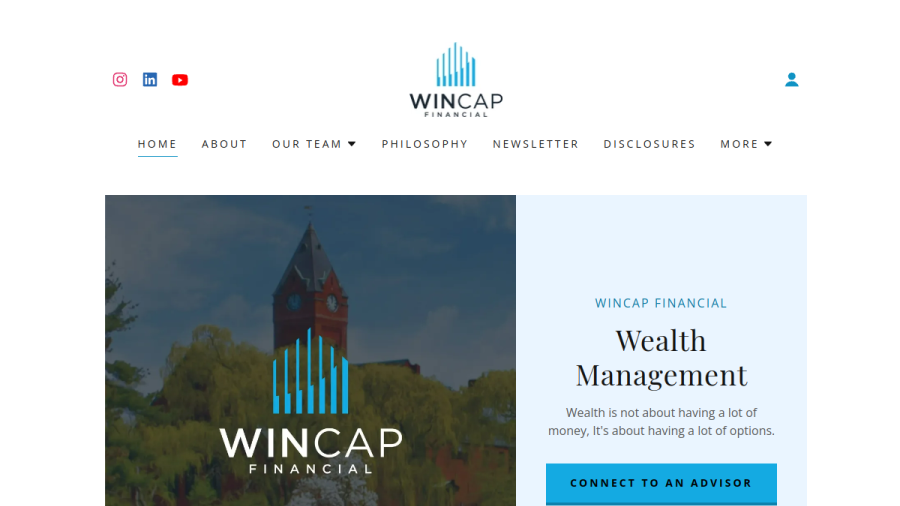 Screenshot of the Wincap Financial LLC website