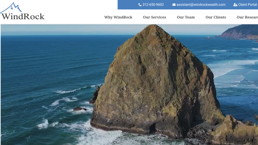 Screenshot of the Windrock Wealth Management website