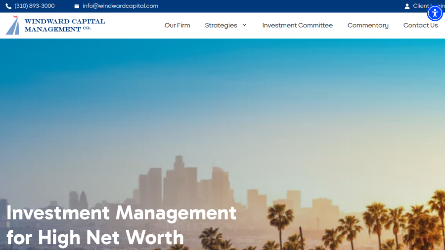 Screenshot of the Windward Capital Management Co website