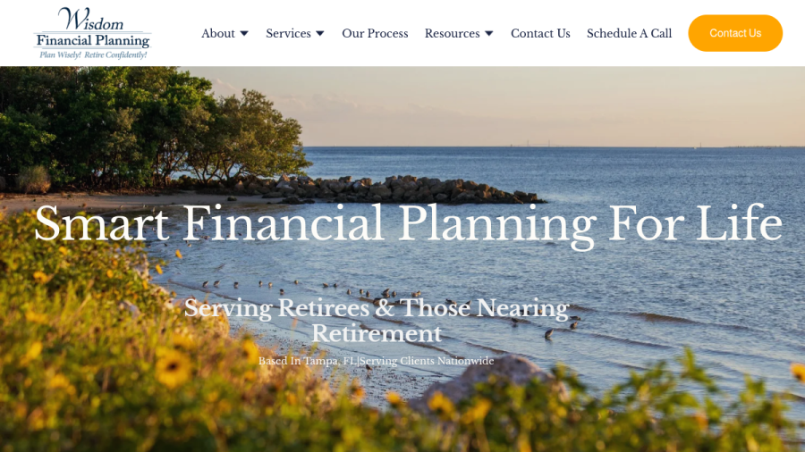 Screenshot of the Wisdom Financial Planning website