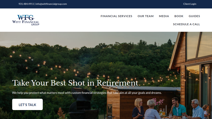 Screenshot of the Witt Financial Group, LLC website