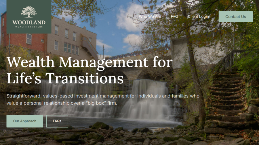 Screenshot of the Woodland Wealth Partners website