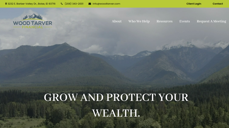 Screenshot of the Wood Tarver Financial website