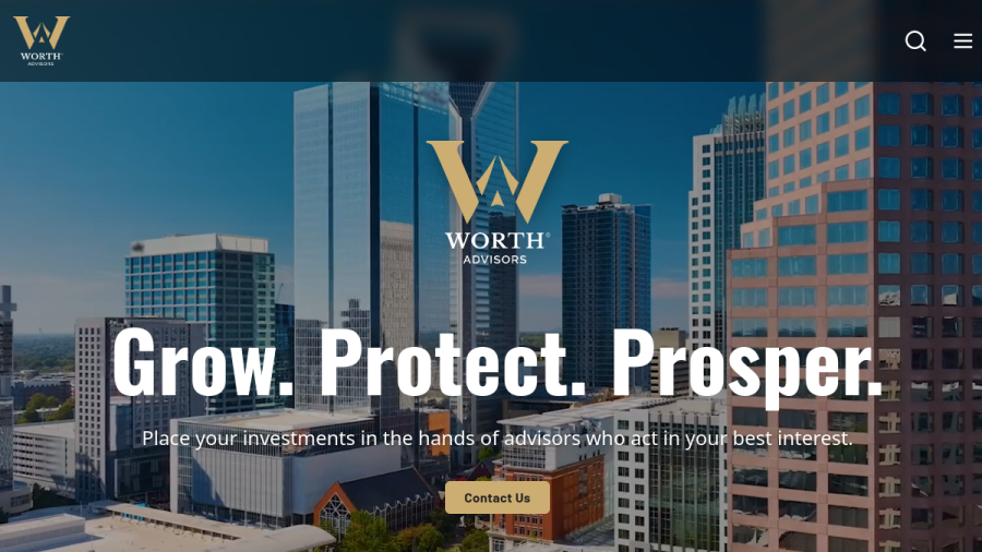 Screenshot of the Worth Advisors website