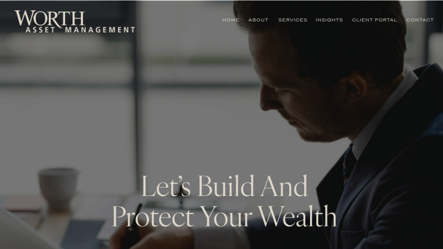 Screenshot of the Worth Asset Management website