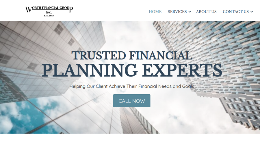 Screenshot of the Worth Financial Group INC. website